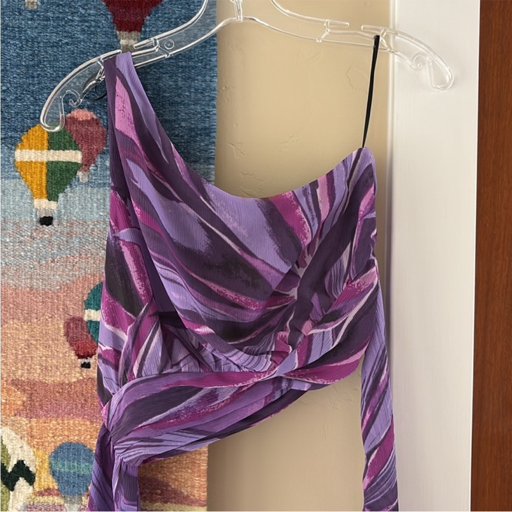 H&M Purple Patterned Crop Top